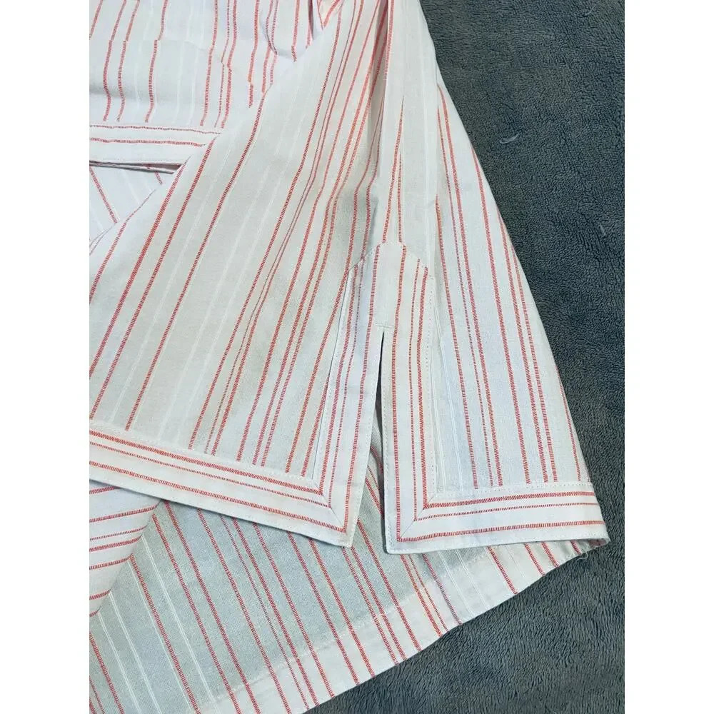 NWT UNTUCKIT Durfort Top White Pink Striped Tunic Blouse Cotton V-Neck - Picture 7 of 7